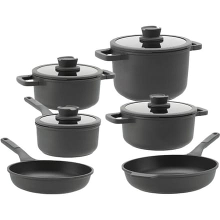 BergHOFF Pannenset leo stone 10 delig downdraft met gratis essentials serveertang 34cm