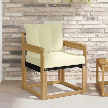 vidaXL - Buitensofa - Massief - Acaciahout - en - Textilene - Wit