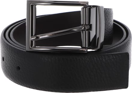 VALENTINO Leren Riem Bairone Classic Belt W110 Nero / Moro Zwart