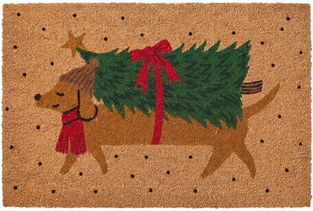 Clayre & Eef Deurmat Bruin Kokos Kerst