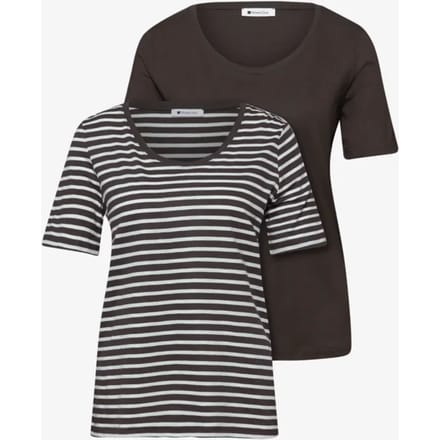 Shirt met ronde V-hals in een pak van 2