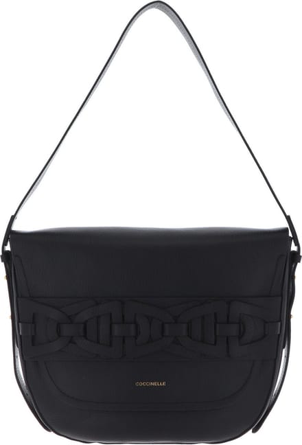 COCCINELLE Leren Schoudertas Avondtas Gitane Suede Crossbody Bag Noir Zwart