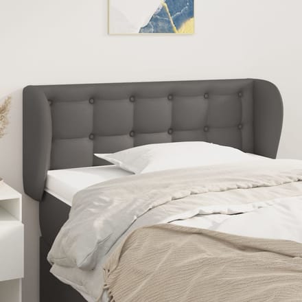 vidaXL - Hoofdbord - met - randen - 103x23x78/88 - cm - kunstleer - grijs