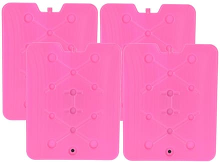 Excellent Houseware Koelelement Ice Pack - 4x - roze - plat - polyethyleen - 900 gram - 32 x 25 x 1 cm - schijf