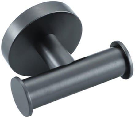 FugaFlow Handdoekhaak - rond - dubbel - Geborsteld Gunmetal PVD