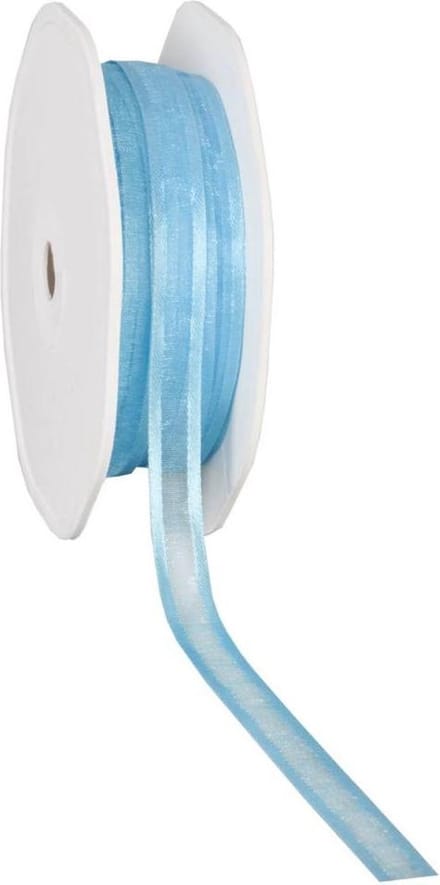 Satin edge Organzalint Turquoise – 10 mm × 50 m – Organza