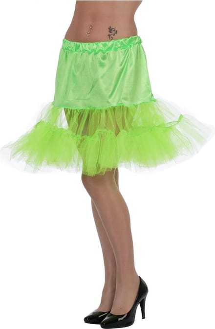 Petticoat neon groen lang Maat 38