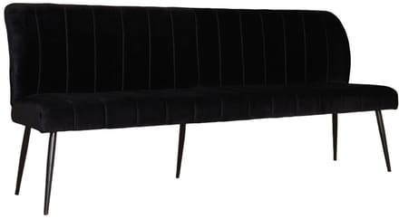 Eetkamerbank 200cm Sally velvet zwart eetbank