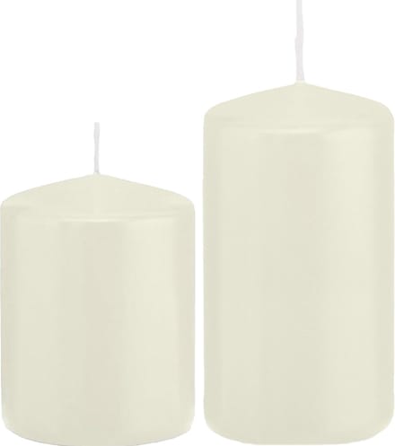 Trend Candles - Stompkaarsen set 6x stuks ivoor wit 8 en 12 cm