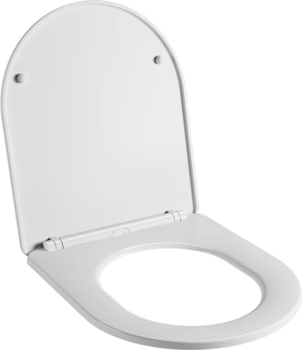 KUTAS WC-Bril - Korte D-Vorm - PP Thermoplast - Soft Close - Quick-Release - Belastbaar tot 175 kg - 425 x 360 mm - Wit