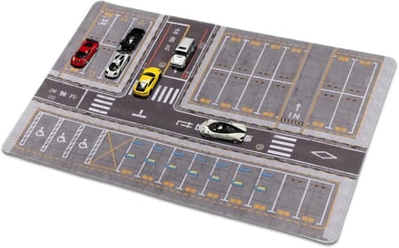 Bureauonderlegger - Bureaumat Antislip - Gaming Programmeren - Schaal 1-64 Parkeerplaats - 60x40 cm