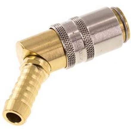 Messing DN 6 Tempereerkoppeling Snelkoppeling 9 mm Slangpilaar 45-deg