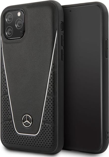 iPhone 11 Pro Backcase hoesje - Mercedes-Benz - Effen Zwart - Leer