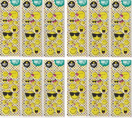 Smiley Emoji 3d Stickers | 12 Stickervellen 22 x 10 cm | 14 stickers