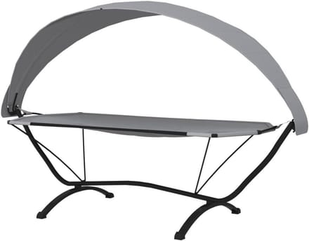 Hangmat met dak - Loungebed Buiten - Ontspannen in de tuin - Stalen frame - 1 stuks - Grijs