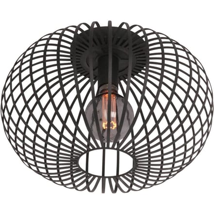 Freelight Aglio plafondlamp, Ø 33 cm, zwart, metaal