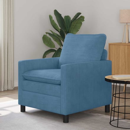 vidaXL - Bank - Blauw - 76 - x - 81 - x - 87,5 - cm - Stof