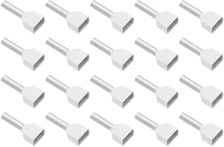 VLTG Geïsoleerde Aderhuls 2x0.5/8mm Wit - Eindhuls - Kabelschoen - 20 stuks