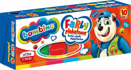 Bambino Plakkaatverf Set - 10 Kleuren, 20ml per stuk