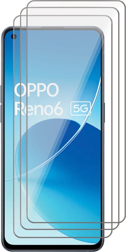 Screenprotector geschikt voor Oppo Reno 6 - 3x Glas Screen Protector