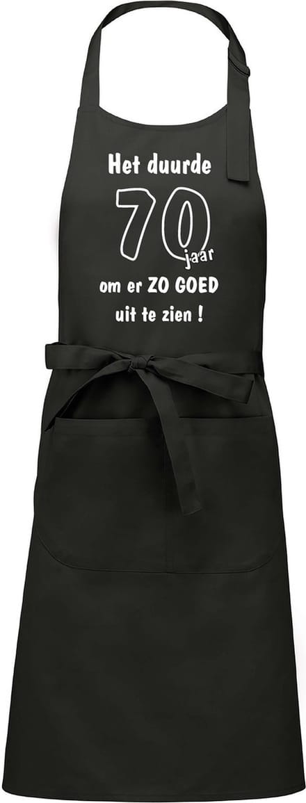 Mijncadeautje - Keukenschort - BBQ schort - Het duurde 70 jaar - chique grijs