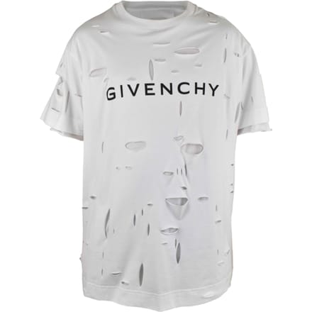 Givenchy T-shirt met 2 lagen en gaatjes Wit