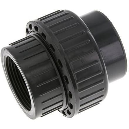 PVC Rechte Lijmmof 50mm x Binnendraad Rp 1-1/2 '' EPDM