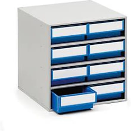 TRESTON onderdelenkastje 0840, 8 schuifladen, d 400 mm, blauw