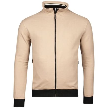 Baileys Vest Sweat Cardigan Zip Two-Tone Oxford Doubleface Jacquard Interlock Beige / male
