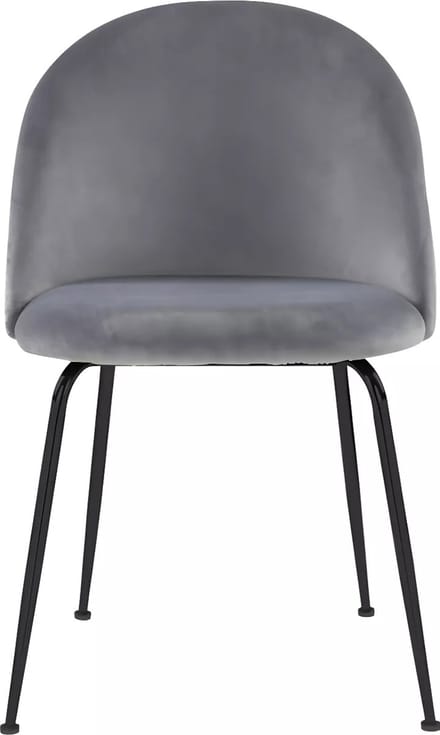 Vente-unique Set van 2 stoelen MELBOURNE - Fluweel en mat zwart metaal - Grijs
