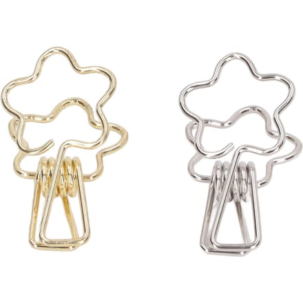100 stuks Binderclips Goud Zilver Bloemvorm Metaal Uitgehold Lange Staart Clips Papierklemmen voor Kantoordocument white