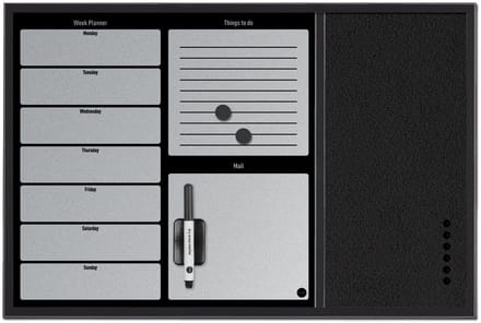 Bi-Office Bisilque Planbord - 60 x 40 cm - Weekplanner - Zwart