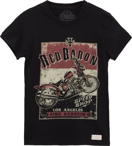 King Kerosin T-shirt Red Baron Speedshop Black