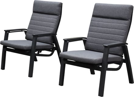 Monaco lounge balkonset 2 delig verstelbaar antraciet aluminium
