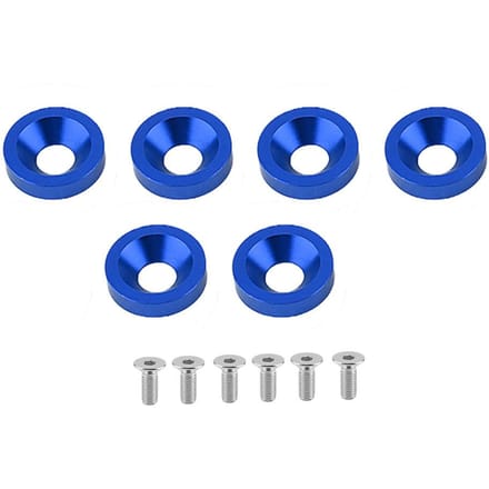 6 stuks Auto Motorfiets Kentekenplaathouder Spatbord Bumper Motorafdekking Ringbout Kit (Blauw)