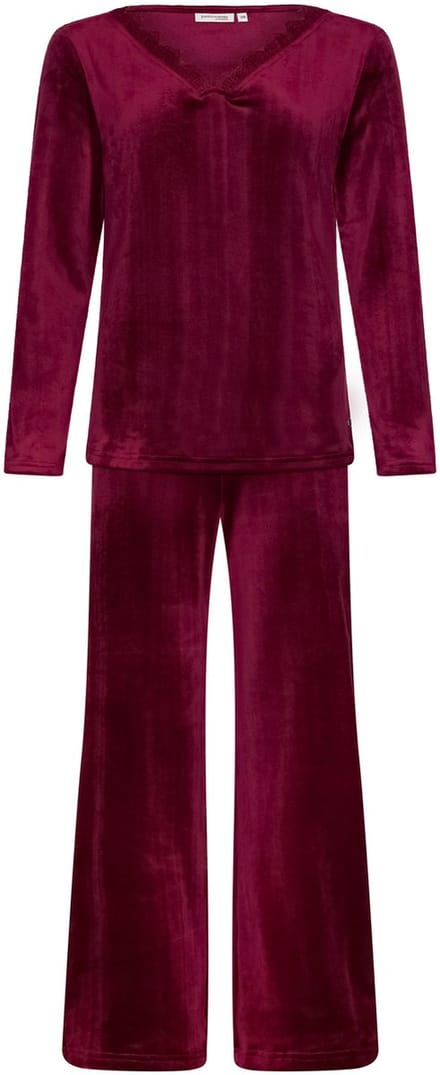 Pastunette Premium - Huispak/Pyjama - Burgundy Dream - Velours - Bordeaux - Maat 48