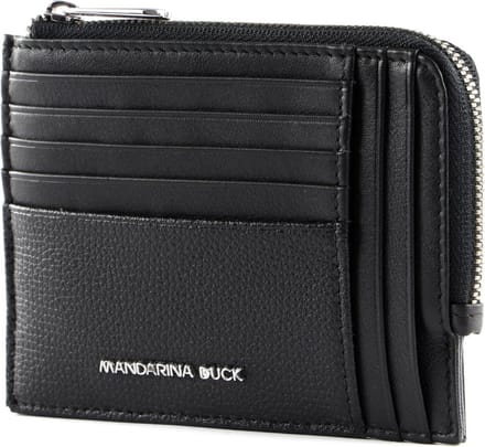 MANDARINA DUCK Leren Kaarthouder Mellow Urban Wallet Nero Zwart