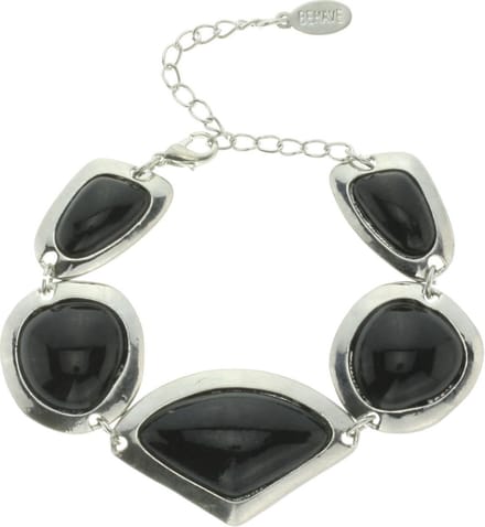 Behave - armband met zwarte acryl stenen - moderne avondstijl