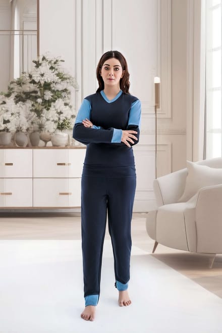 Hansop pyjama - Rugrits - Nachthemd - Lange mouwen - Plukpak - Maat M