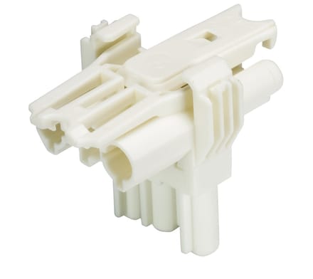Wieland GST18-3® Splitter - T-splitsing - 1x GST18-3® (m) naar 2x GST18-3® (v) - Wit
