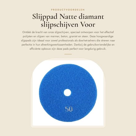 Dailygoods- Slijppad 125 mm - Diamant slijpschijf - Polijstpad voor