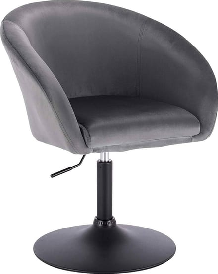 Barkruk - Industrial - Donkergrijs - Velvet - Verstelbaar - Met rugleuning - Set van 1