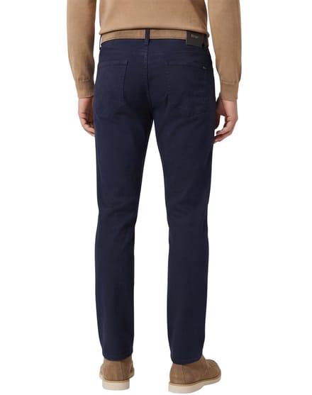 Pantalon Brax Chuck donkerblauw effen katoen