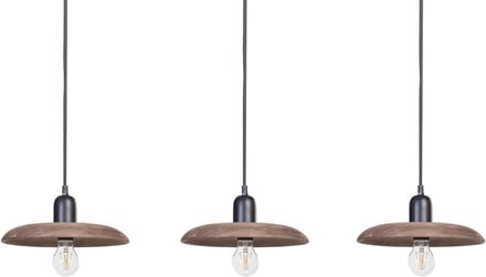 MANJEERA - Hanglamp 3 Lichtbruinen - Donkerbruin - Hout