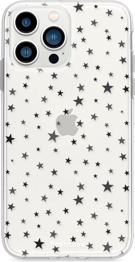 Fooncase Hoesje Geschikt voor iPhone 14 Pro Max - Shockproof Case - Back Cover / Soft Case - Stars / Sterretjes