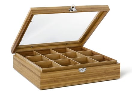 Bredemeijer - Theedoos 12 vaks venster bamboe natural