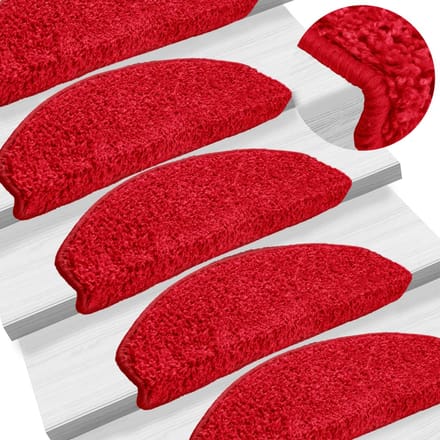 vidaXL - Trapmatten - 10 - st - 65x21x4 - cm - Rood - Halfrond - Groot