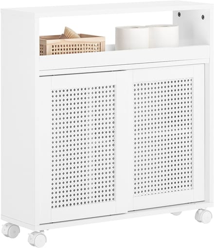 SoBuy BZR119-W Badkamerkastje - Wit met Lade, Houtcomposiet