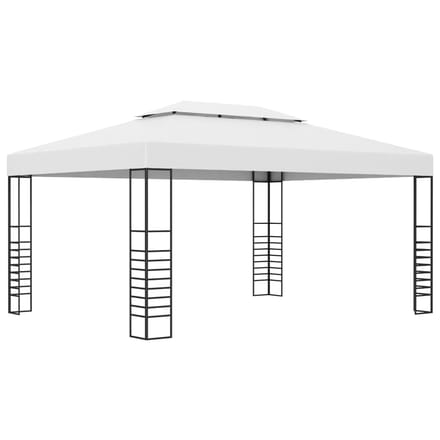 vidaXL - Tuinprieel - 4x3x2,7 - m - gepoedercoat - staal - wit