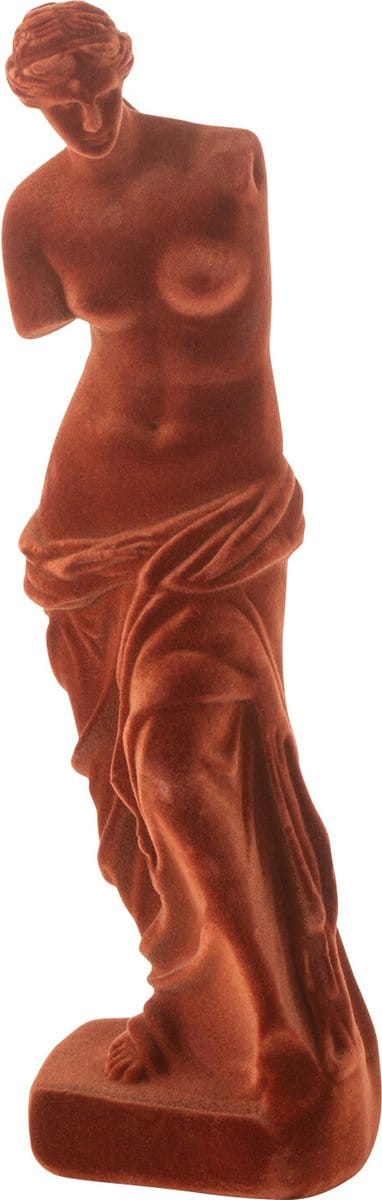 J-Line decoratie Beeld Griekse Vrouw - polyresin/fluweel - bordeaux